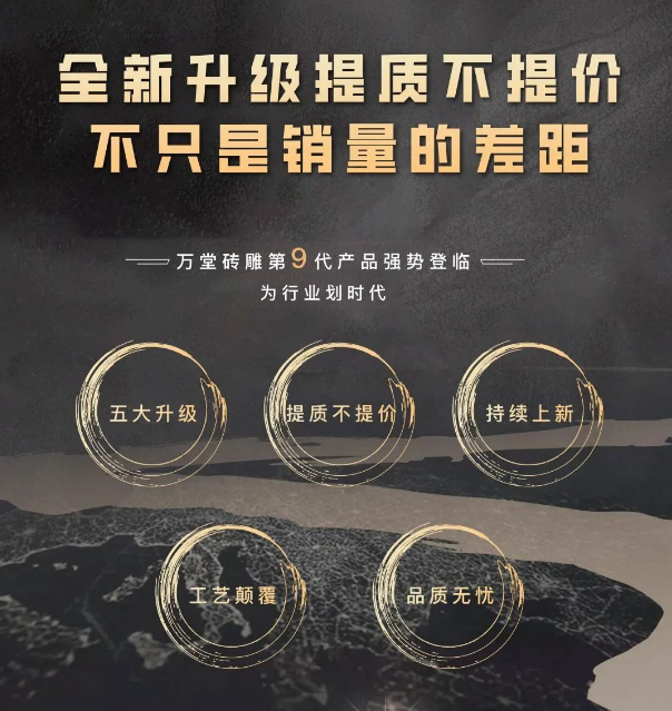 工藝顛覆，提質不提價——萬堂磚雕第九代產品順利升級！